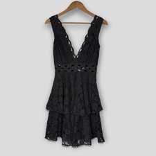 NWT She & Sky Little Black Dress Eyelet Lace Boutique Whimsygoth Chic LBD Small