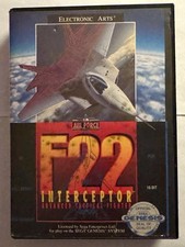 F-22 Interceptor Sega Genesis Game Electronic Arts CIB 1991 Flight Sim 7015