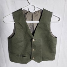 Youth Dress Vest Green 3 Button 15" Wide 16"long