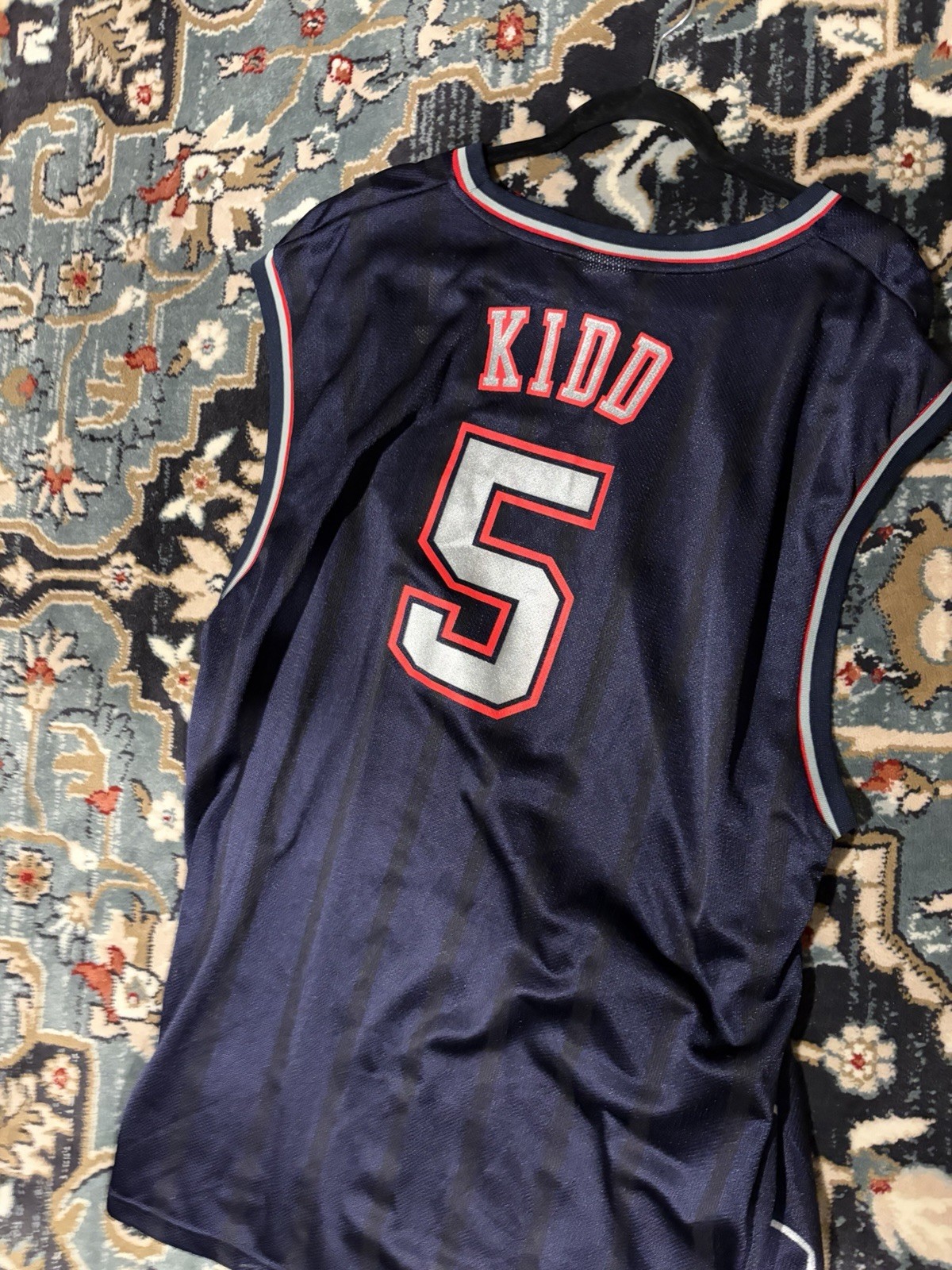 Reebok New Jersey Nets Jason Kidd #5 NBA Jersey 2XL Navy thumbnail 3