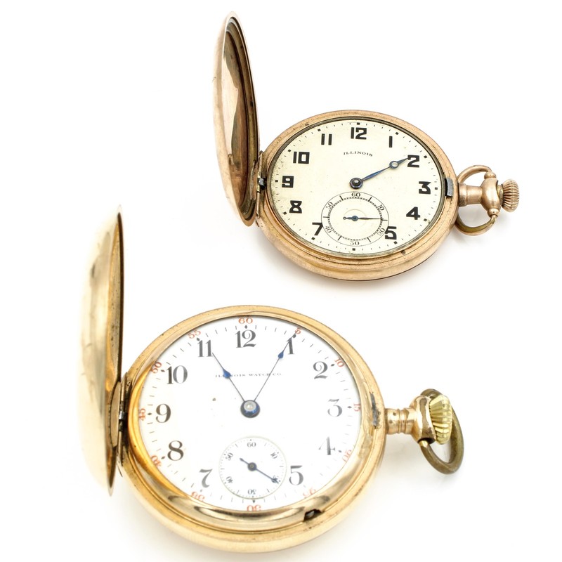 1915-1916 Illinois GF 12-18s 17j Grade 69-404 Pocket Watches Lot of 2 #WB5421-5
