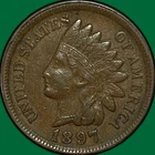 1897 Indian Head Cent Choice Extremely Fine XF+ Coin #33491