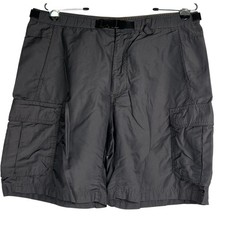 REI Mens Cargo Shorts Gray Nylon Hiking Outdoor UPF 50 Belted Size Medium