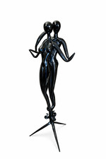 Muranoglas Figur "Er und Sie"Postmoderne Schwarze  Italien, 1990er Akt Nude