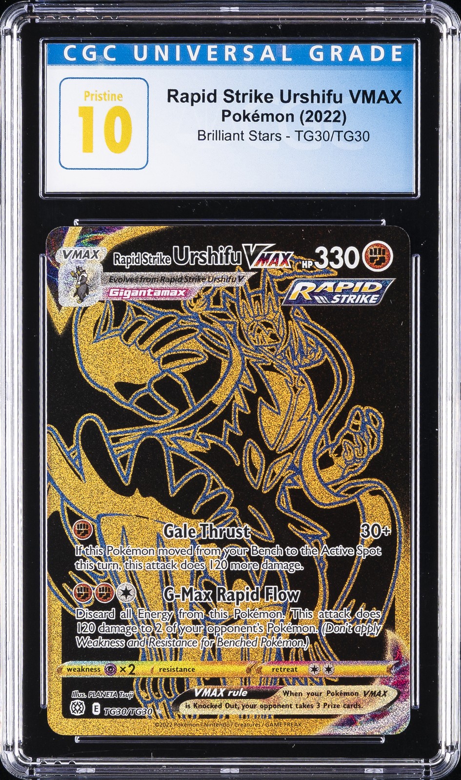 2022 POKEMON BRILLIANT STARS #TG30 RAPID STRIKE URSHIFU VMAX CGC 10 PRISTINE