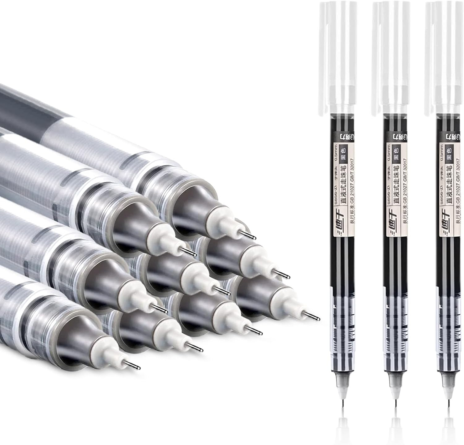 12 Pieces Rolling Ball Pens, Quick Dry Ink 0.5 Mm Extra Fine Point Pens Liquid I