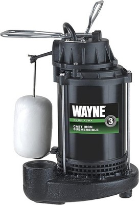 WAYNE CDU790-1/3 HP Submersible Cast Iron and Stainless Steel Sump Pump with Int