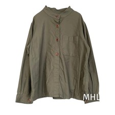 MARGARET HOWELL MHL. Cotton Band Collar Pullover Shirt Size 3 Japanese Natural