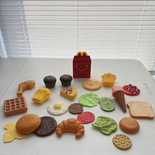 Vtg Realistic Pretend Play Food Desserts Pizza McDonald s Waffles Chicken