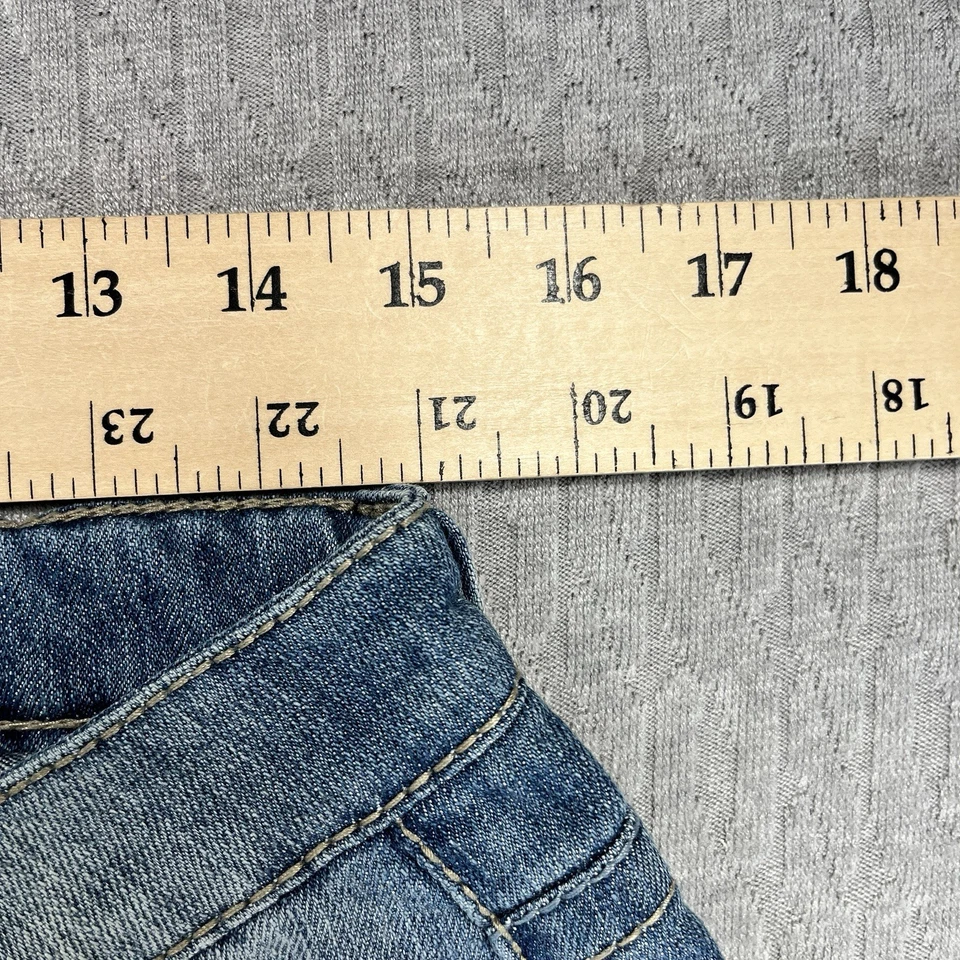 NUEVO Pantalones de mezclilla Route 66 corte bota acampanados tiro bajo para mujer (4) azul bigote curvilíneo Foto 3 de 4