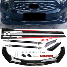 Front Bumper Lip Side Skirt Rear Lip Glossy Black Red For Infiniti Fx35 Fx37 Fx