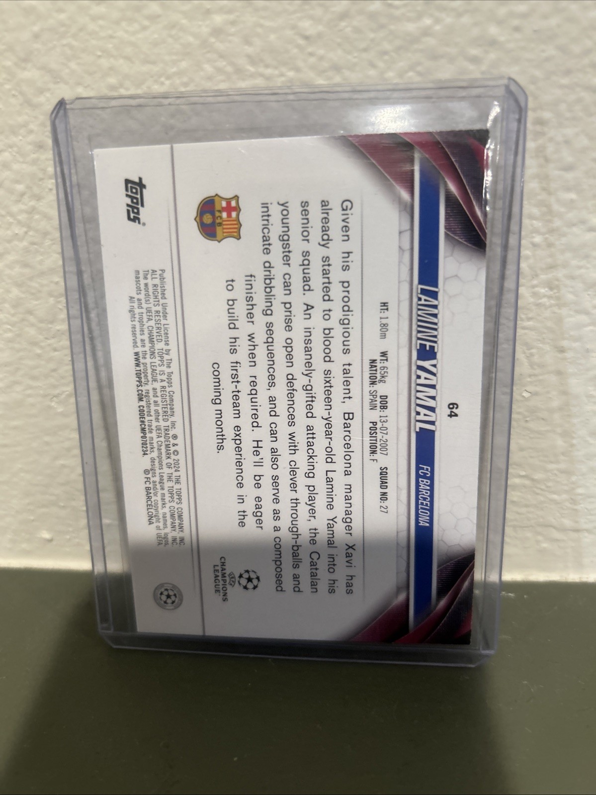 2023-24 Topps Japan Edition Uefa Club Competitions - Lamine Yamal #64 (RC) view 2