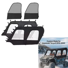 Soft Side Door For 2012-22 Kawasaki Teryx4 4-Seat UTV Cab Enclosure Upper Doors