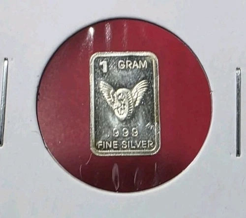 Tire / Wheel with Wings - 1 Gram .999 Fine Pure Silver Mini Proof Bar Ingot