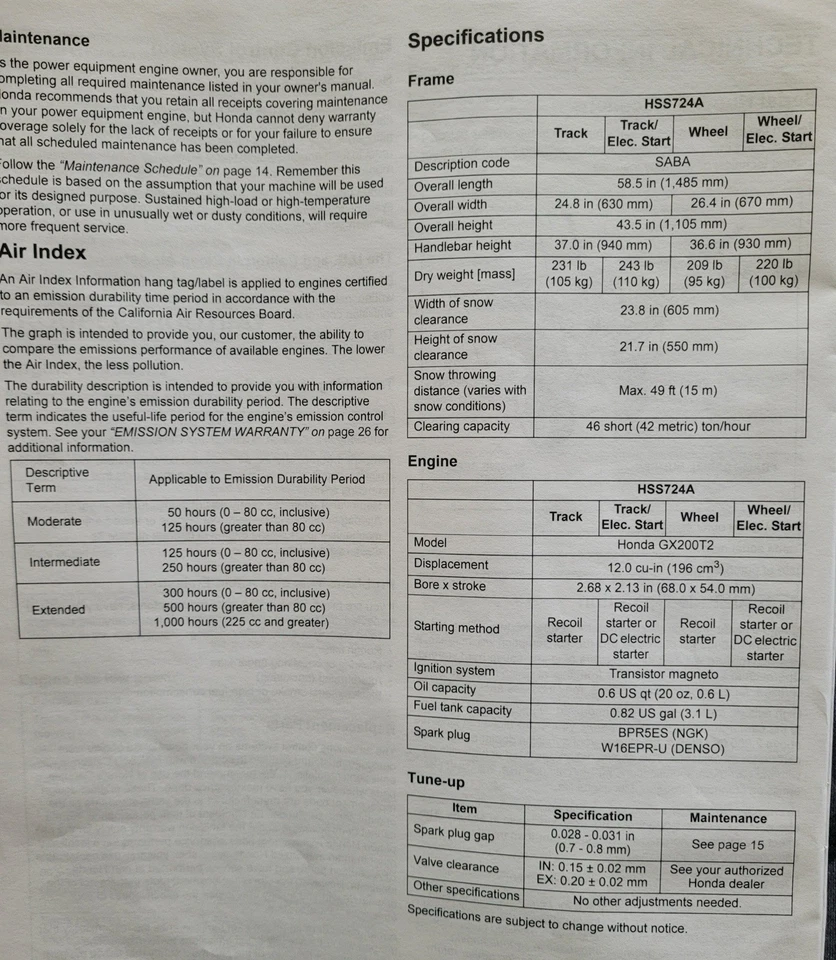 Soplador de nieve Honda HSS724A Foto 3 de 4