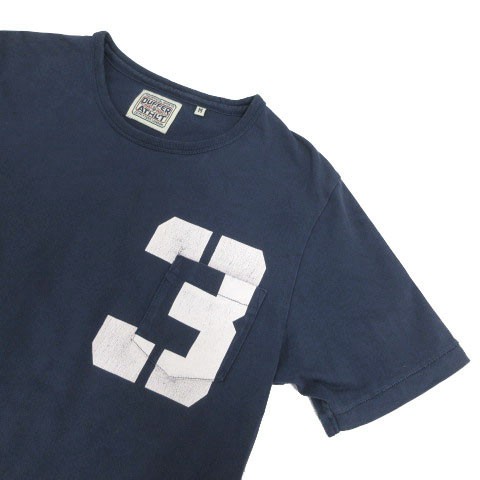 The DUFFER of ST.GEORGE Navy Cotton T-Shirt Light Pink Print, M, Short Sleeve image 2