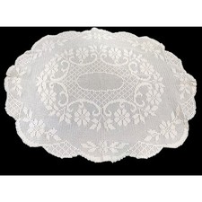 VTG Heirloom Hand Crocheted Dresser/Table/ Doily Centerpiece 30.5" x 25.5"