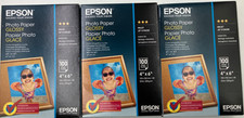 3 Pack Genuine Epson Glossy Photo Paper 4" x 6" Inkjet, 300 Sheets Total