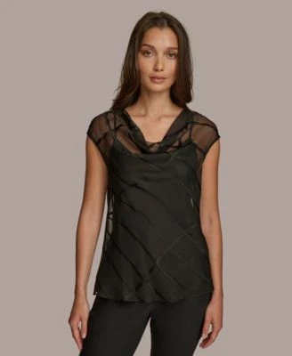 Donna Karan New York Womens Sleeveless Sheer 755403344342 XS RT $89.0
