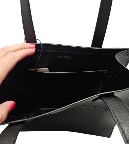 Bolso de Mano Ted Baker Pequeño Crosshatch Clásico Icono Bolso de Mano Negro Nuevo con etiquetas - Imagen 9 de 13