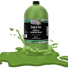 POURING MASTERS Grass Green Acrylic Ready to Pour Pouring Paint - 64-Ounce