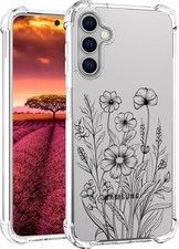 Compatible with Samsung Galaxy S24  S25 Case, Cute Clear Transparent Silicone C