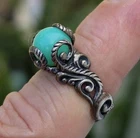 ~VINTAGE CAROLYN POLLACK STERLING SILVER 925 w/ CHRYSOPRASE AMAZING RING SIZE 7~