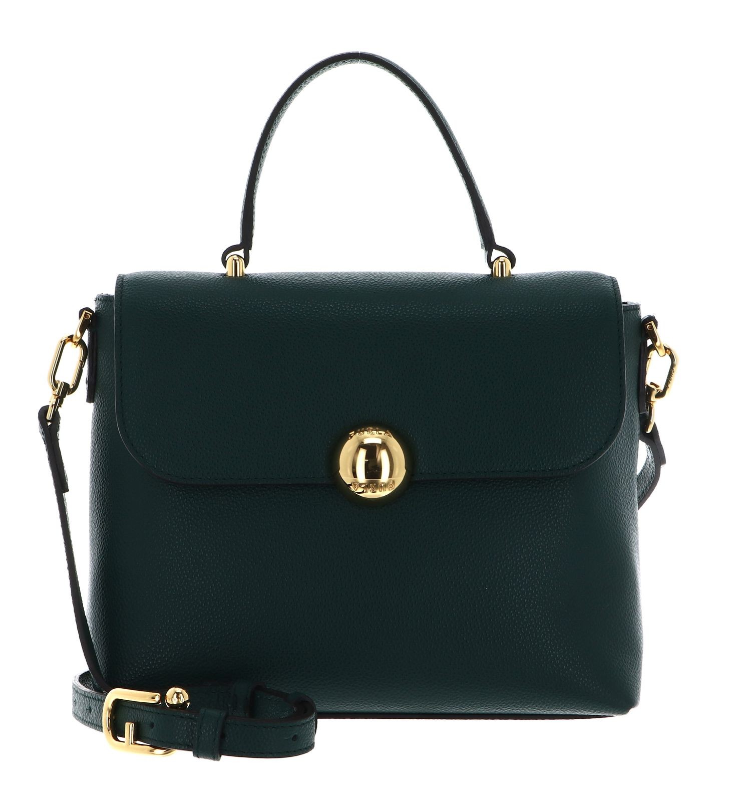 FURLA Vitello Night Moonlight Top Handle Bag S Botanical Green