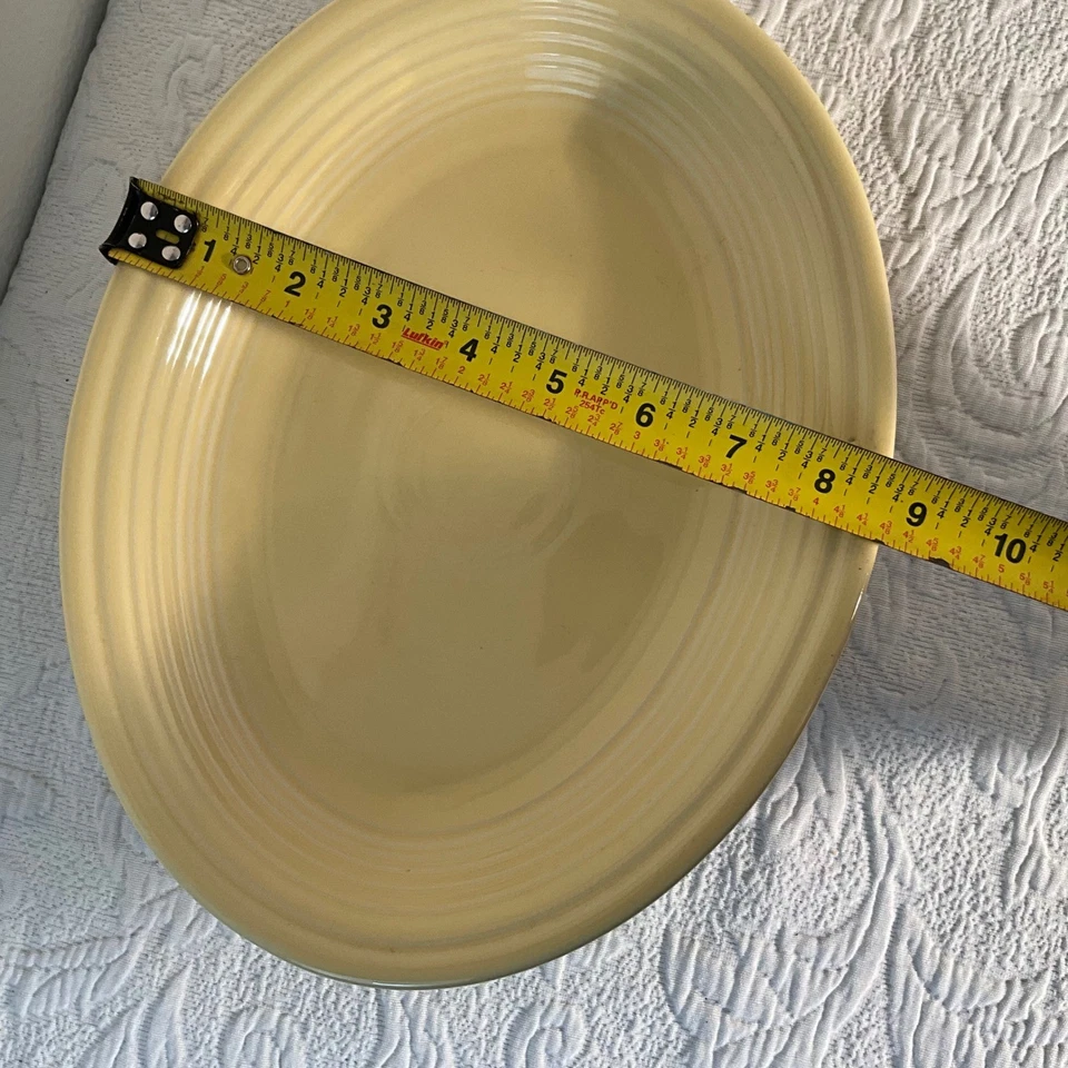 Juego de 4 platos de ensalada de pasta ovalados amarillos Fiesta HLC EE. UU. de colección Foto 3 de 4