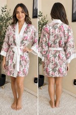 Victoria's Secret Satin Robe Gold Label Vintage Coquette Floral Paisley