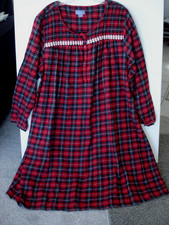 Laura Scott Red Plaid Flannel Long Sleeve Night Gown -3X