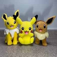 Tomy Pikachu & Wicked Cool Toys Eevee - Jolteon Pokémon Plush 8"