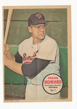 Frank Howard  1967 Topps BASEBALL Pin up POSTER Insert #7 Washington Senators