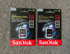 SanDisk Extreme PRO 128GB/200Mps SDXC UHS-I Memory Card Lot Of 2- NEW SEALED