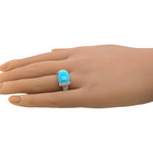 ESTATE 14K WHITE GOLD LeVIAN ROBBINS EGG BLUE TURQUOISE DIAMOND RING SIZE 7 7976 — photo 4