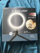 Vivitar 6  Ring Light Compact Tripod With Ball Head USB Powered New