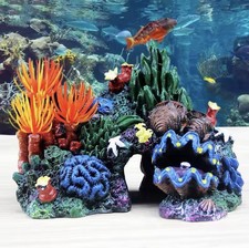 Aquarium Resin Coral Plant Shell Reef Mountain Cave Ornament Fish Tank Decor