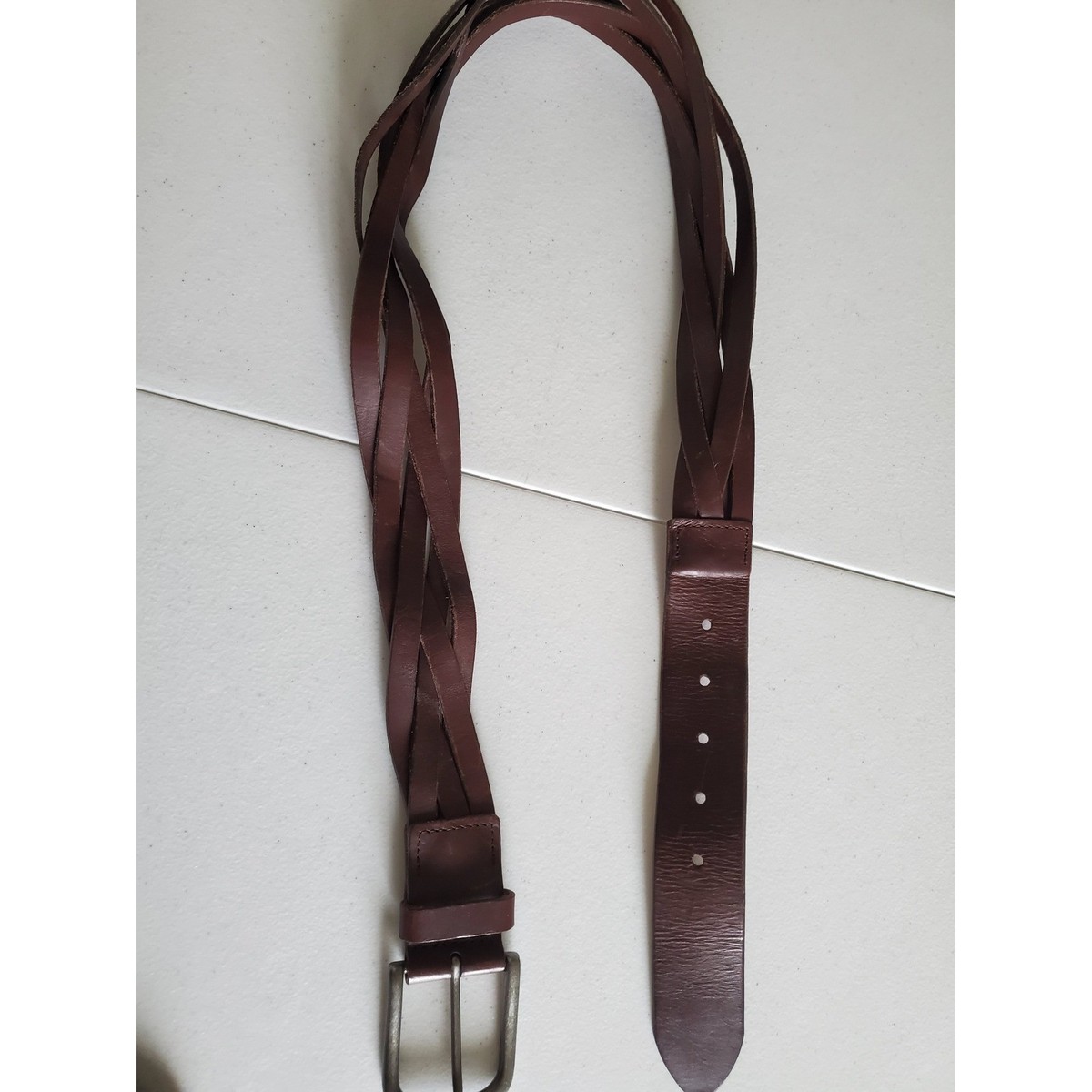 Banana Republic Womens Brown Genuine Leather Braided Belt  display picture 1