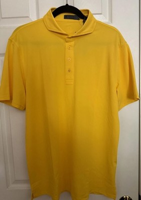 G/FORE Men Large Essential Pique Lightweight Golf Polo Fly Yellow G4MS23K300 NEW