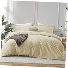 Beige Cream Duvet Cover King King 104" x 90" 03 - Beige Cream No Comforter 