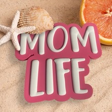 Pink Mom life Bogg Bag Charm Beach tote bag charm New US Ship Lg 3 Inch