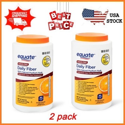 NEW 2 pack Equate Sugar-Free Daily Fiber Powder Orange Smooth Multihealth Fiber