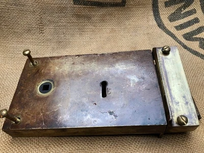 Original Victorian Antique Solid Cast Brass Rim Door Lock - Image 1 of 4