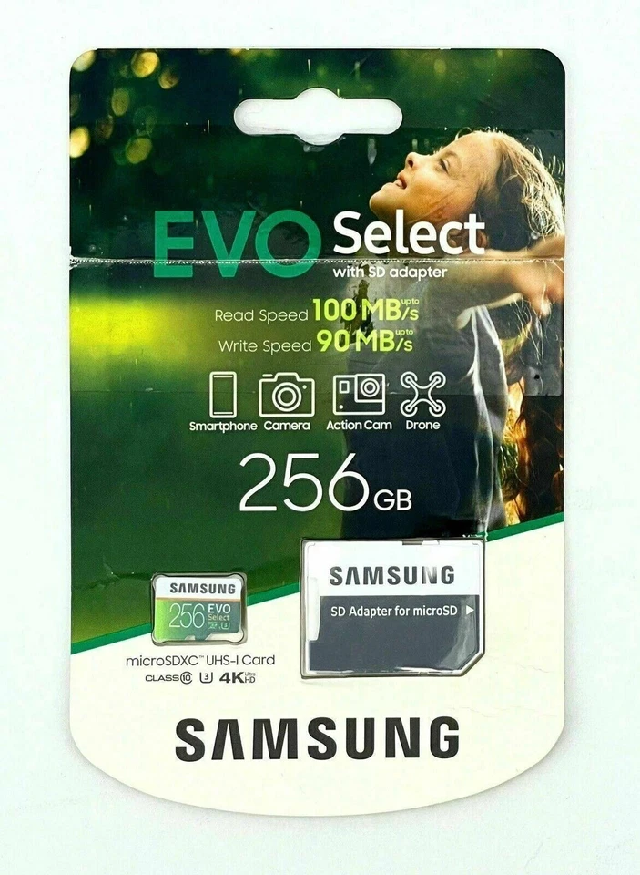 Samsung MicroSD, EVO Select, 256GB MicroSDXC 4K + BONUS 32GB w/ Micro Adapter - Image 2 of 2