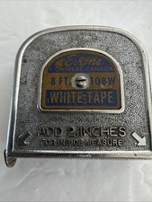 EVANS 108W 8 FT WHITE TAPE METAL MEASUSRE RULE Made In USA