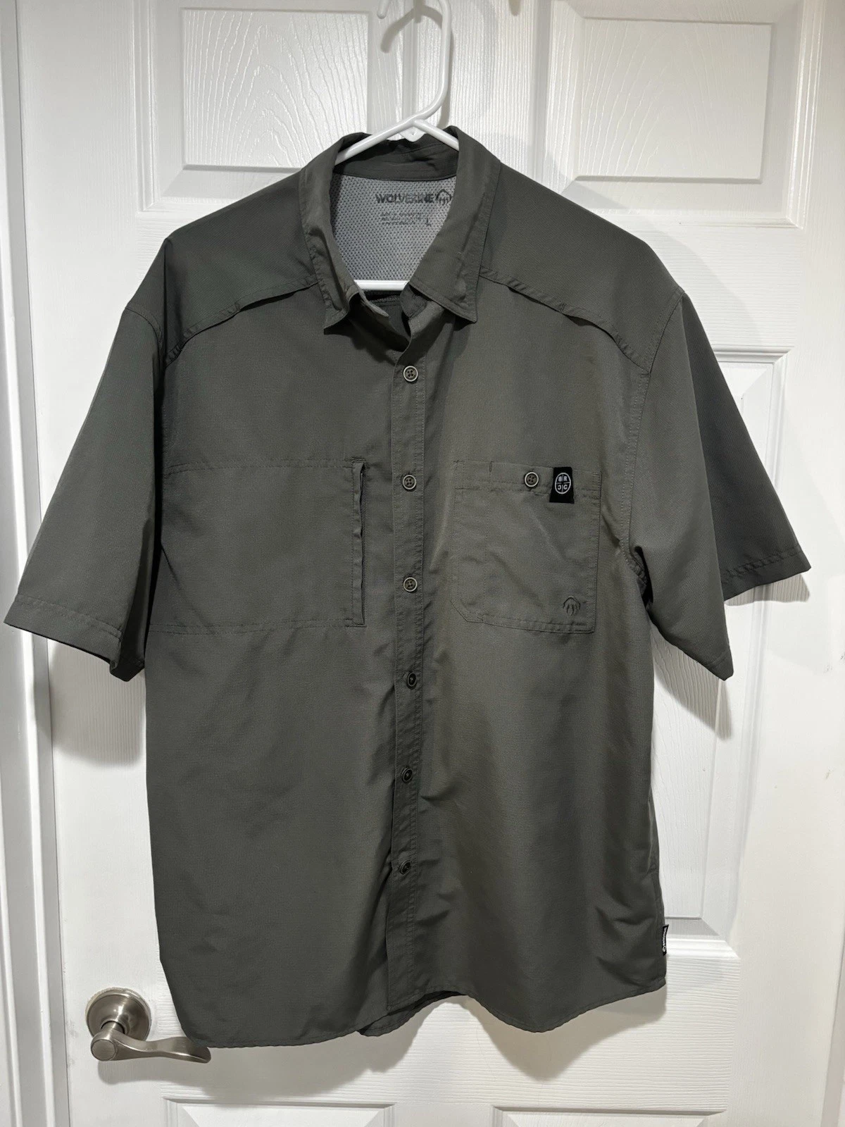 WOLVERINE BLACK RIFLE COFFEE COMPANY Charcoal Gray Polyester Fishing Shirt