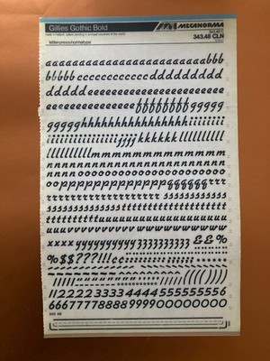 MECANORMA wie LETRASET -- GILLIES GOTHIC BOLD  -- Transfer Abreibebuchstaben