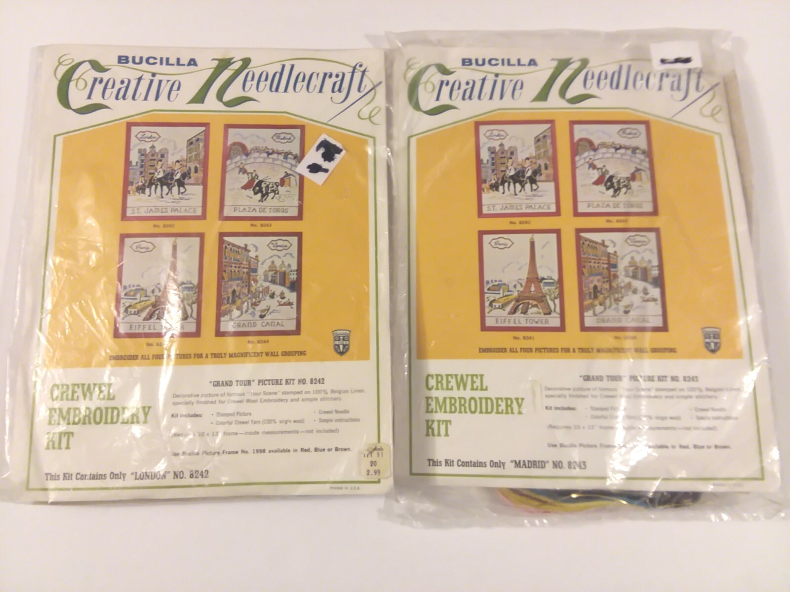 Creative Needlecraft "grand Tour" Kits 8242 & 8243