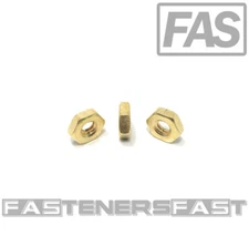 (100) 10-24 Brass Machine Screw Hex Nuts - Solid Brass (100 Pieces)Free Shipping