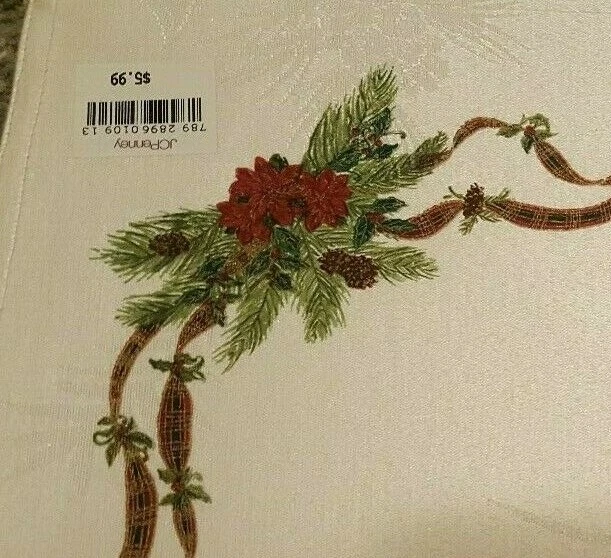 Vintage NWT 2006 JC Penney "Holly Boughs" Set of 4 Placemats Christmas - Image 3 of 4